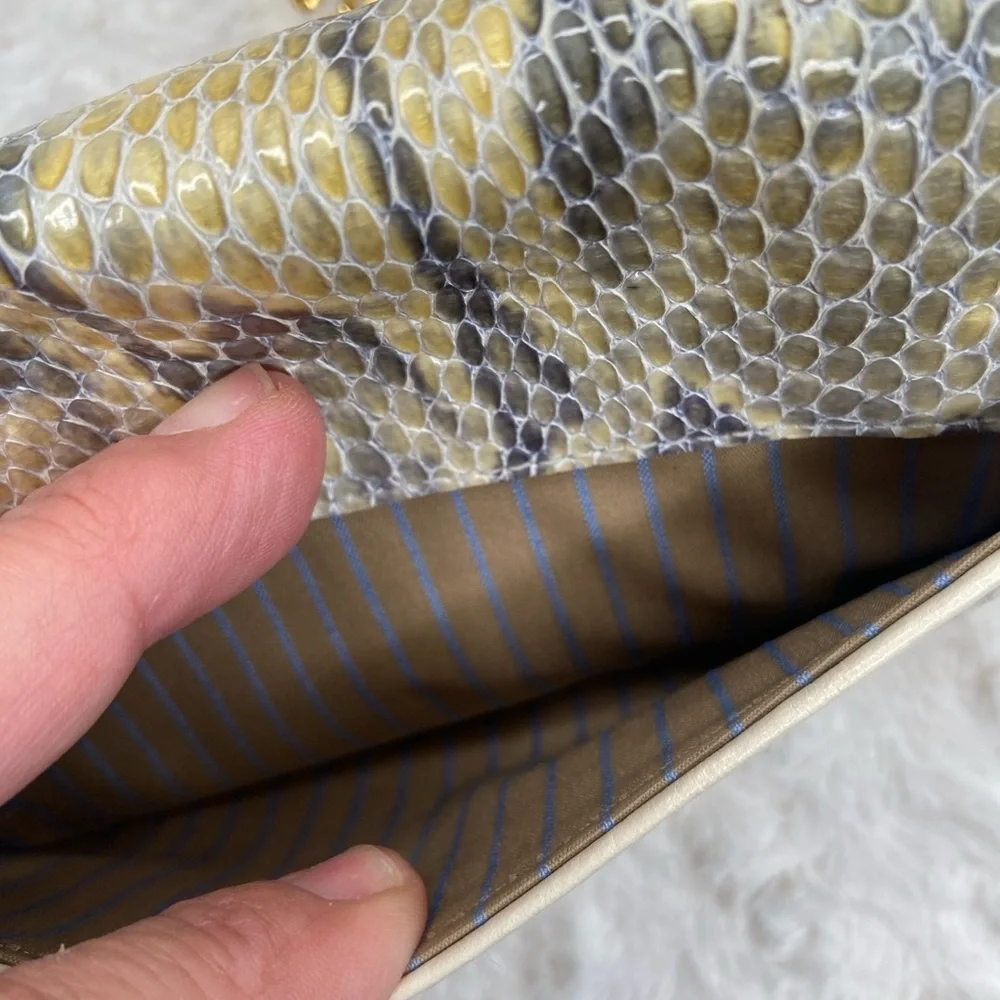 Vintage Abas leather snakeskin clutch shoulder bag HTF! RARE! EUC!